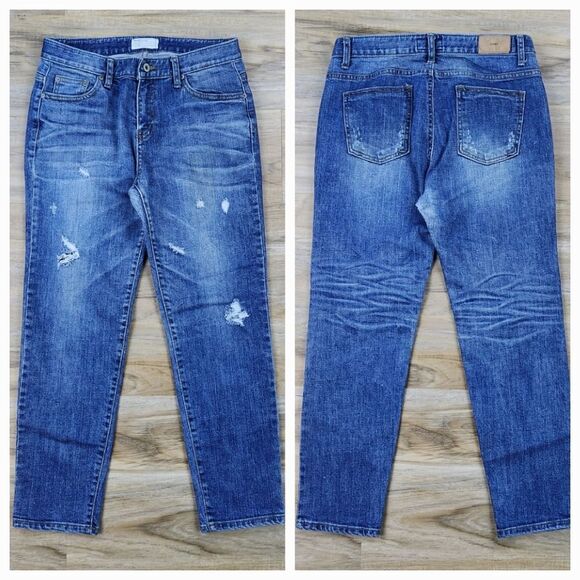 🔹️Super Jeans Blue Hank Distressed Cropped Jeans Size 2/26 - Picture 13 of 13